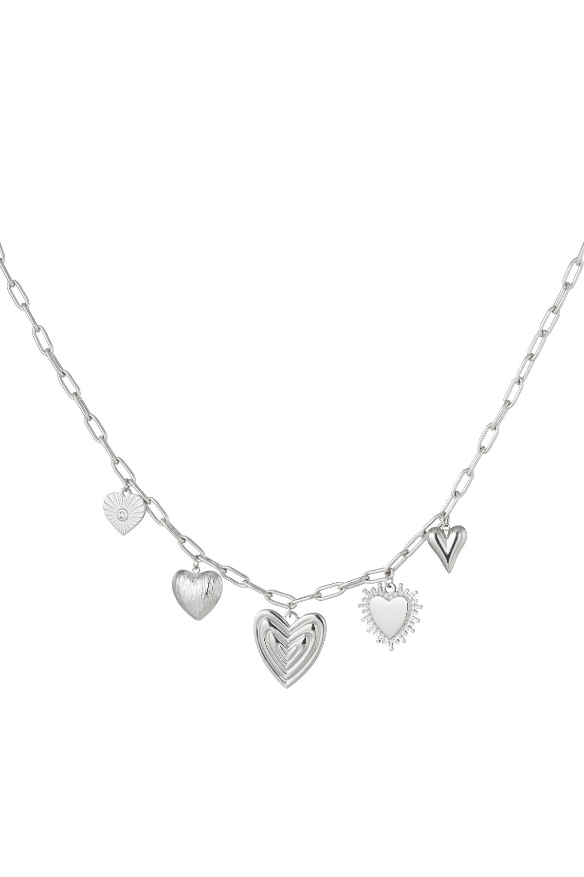 Bedelketting Hearts for the win - Zilver