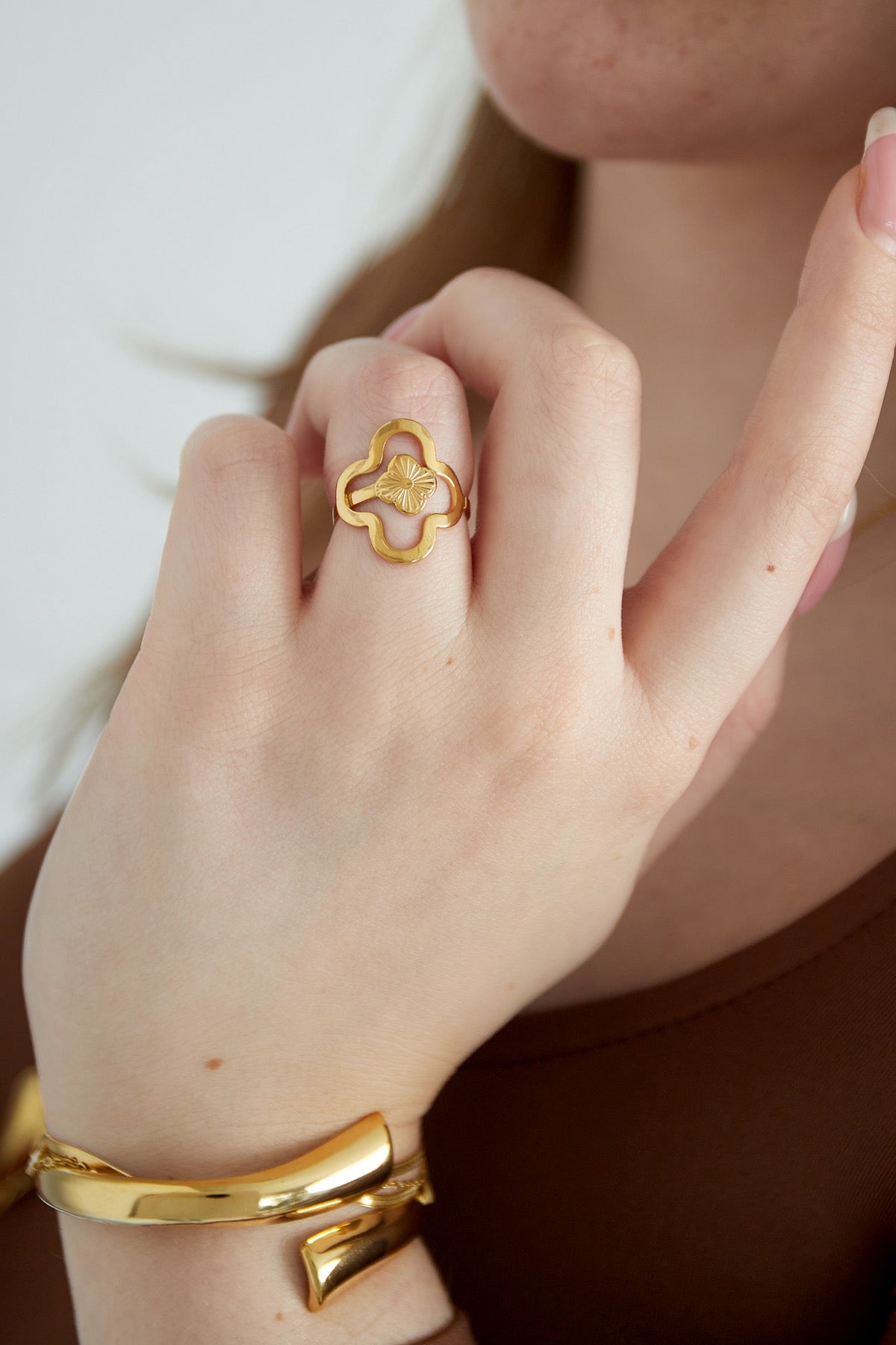 Ring Lucky leaf - Goud