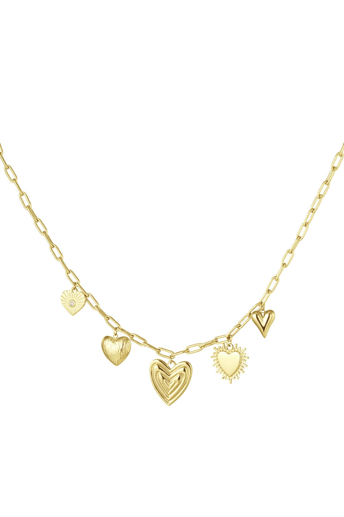 Bedelketting Hearts for the win - Goud