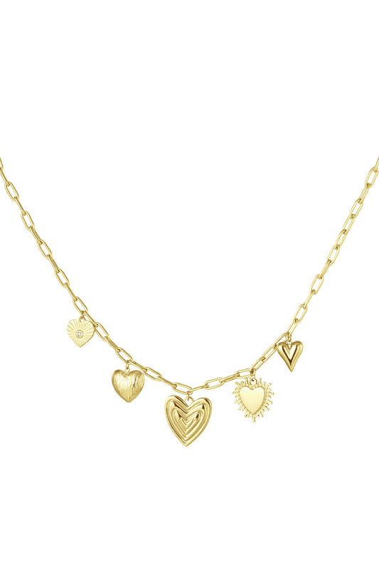 Bedelketting Hearts for the win - Goud
