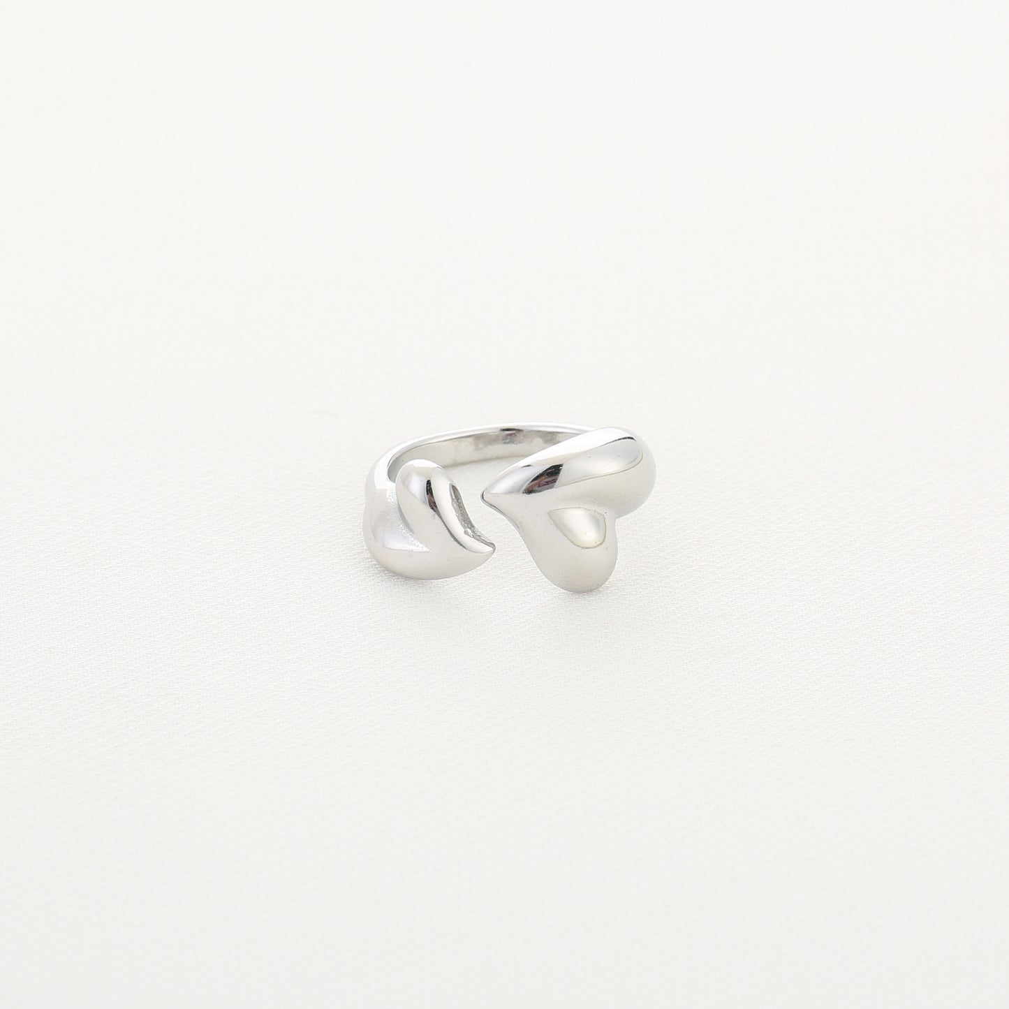 Dubbele hartjes ring - Zilver