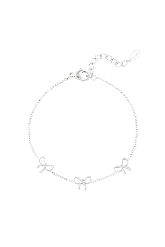 Armband Charming bows - Zilver