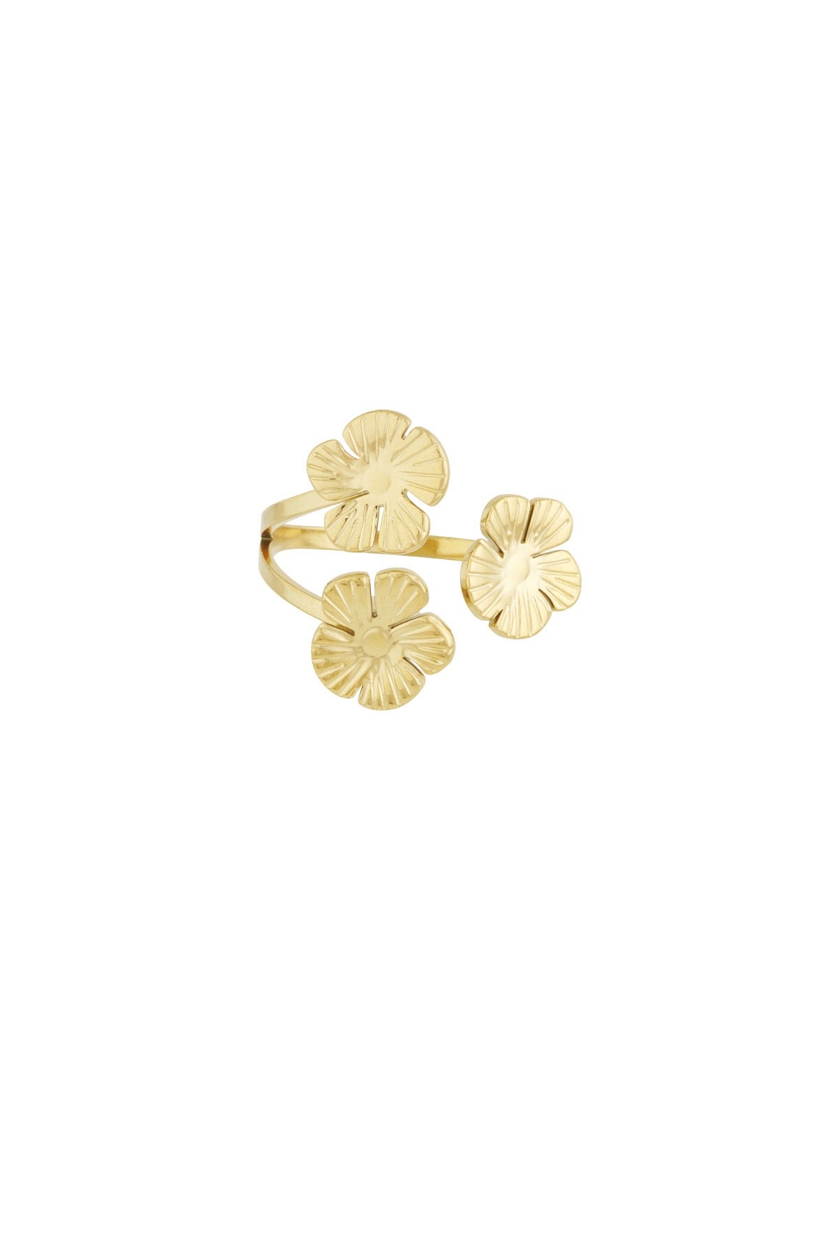Ring Floral trio - Goud