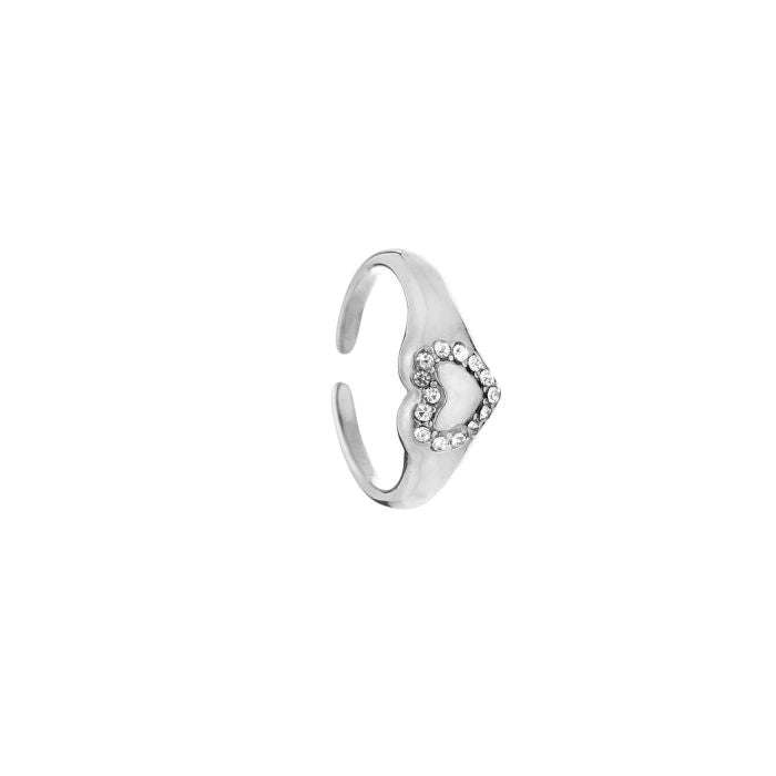 Strass hartjes ring