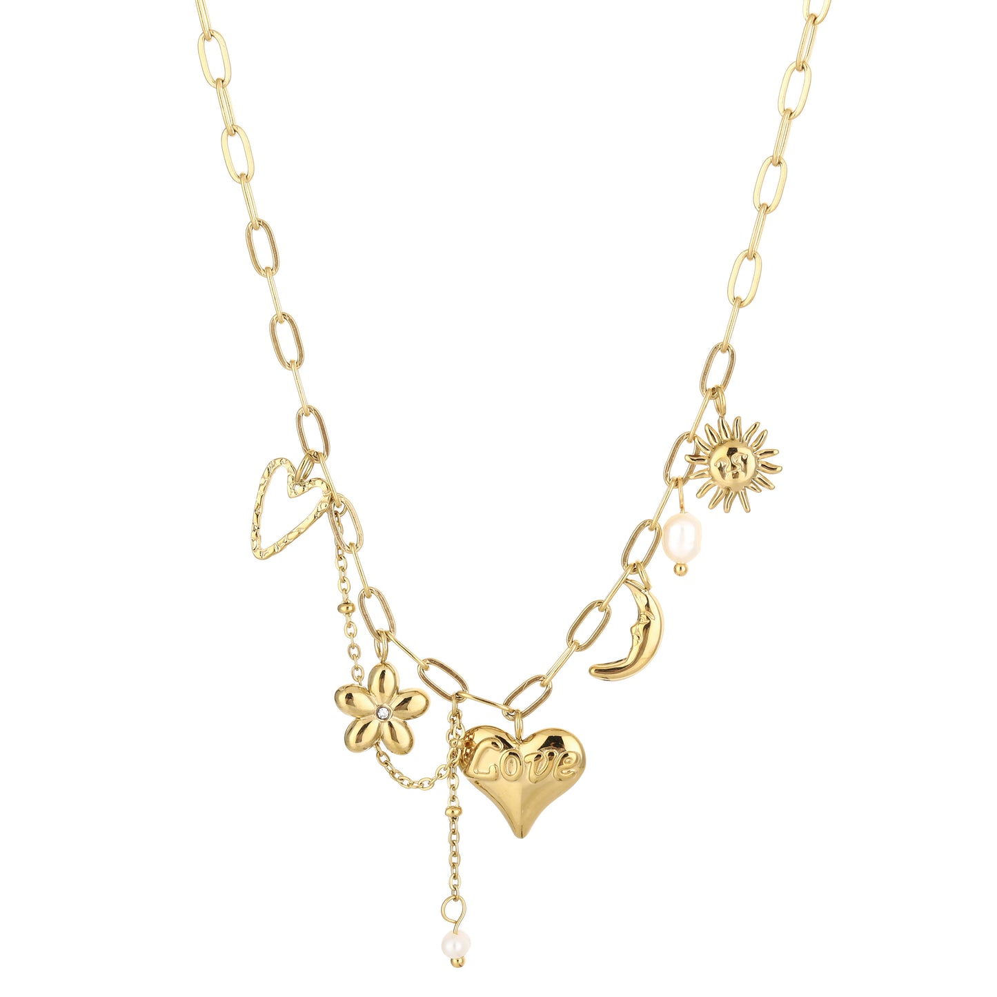 Ketting Heart link - Goud