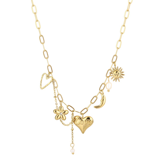 Ketting Heart link - Goud