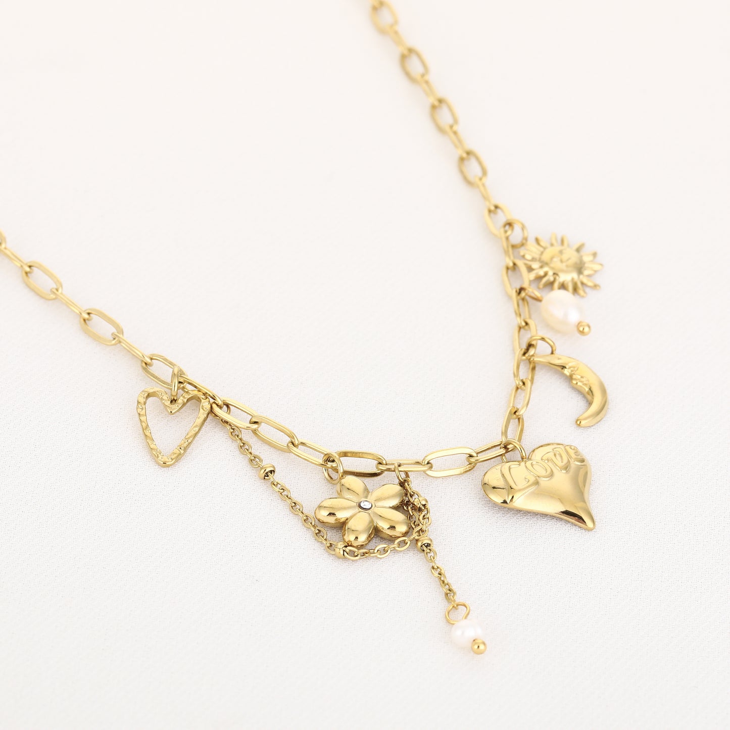 Ketting Heart link - Goud