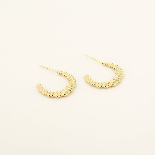 Oorbellen Twisted hoop - Goud