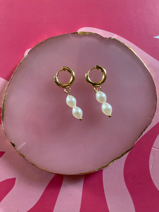 Oorbel Pearl elegance - Goud