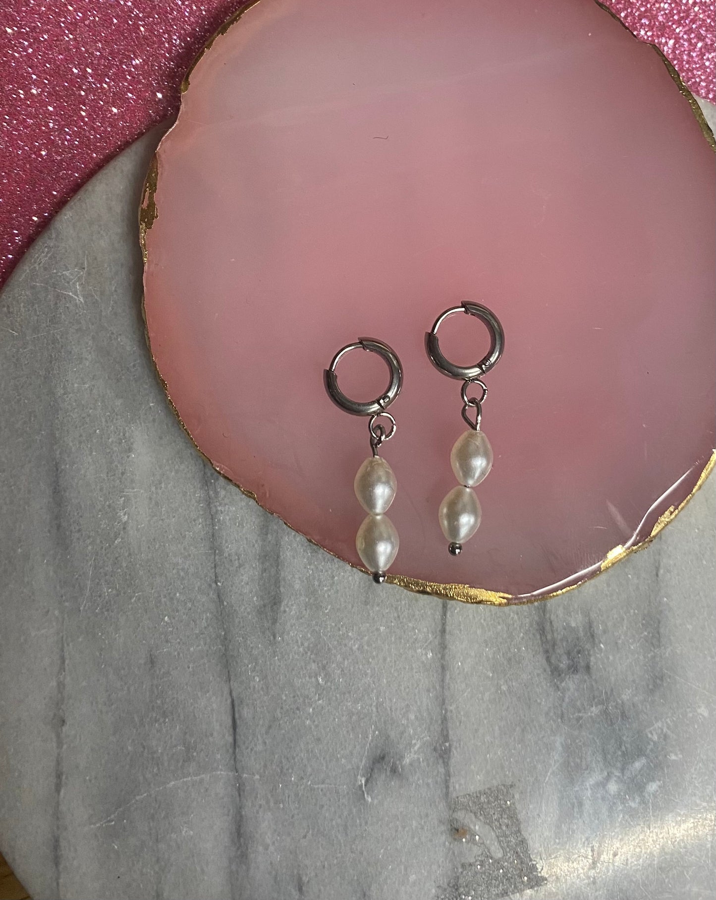 Pearl elegance oorbellen - Zilver