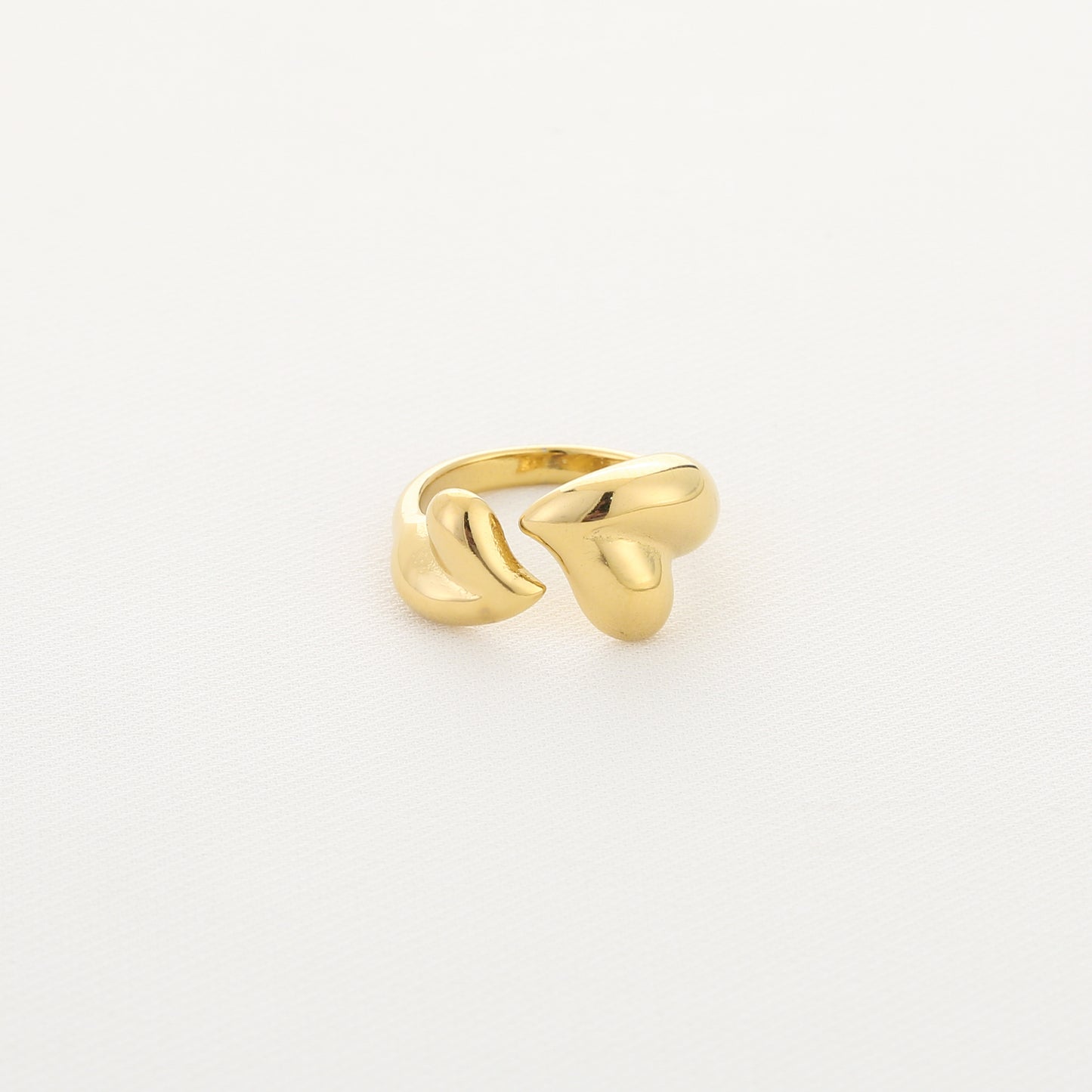 Dubbele Hartjes ring - Goud