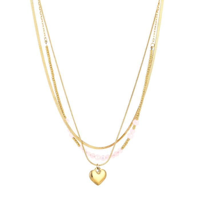 Rose gelaagde ketting
