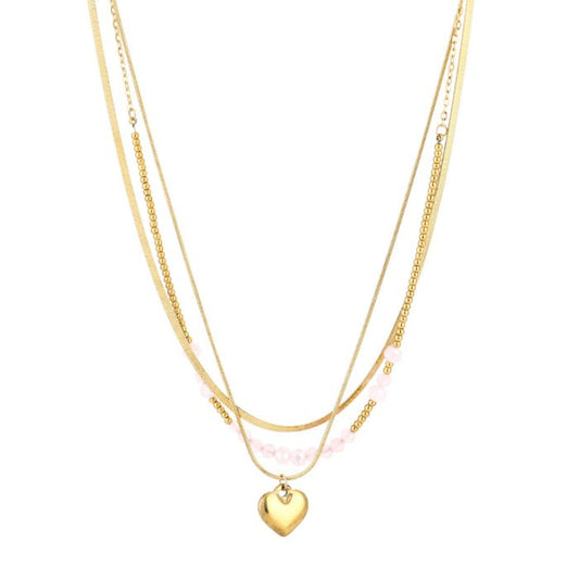 Rose gelaagde ketting
