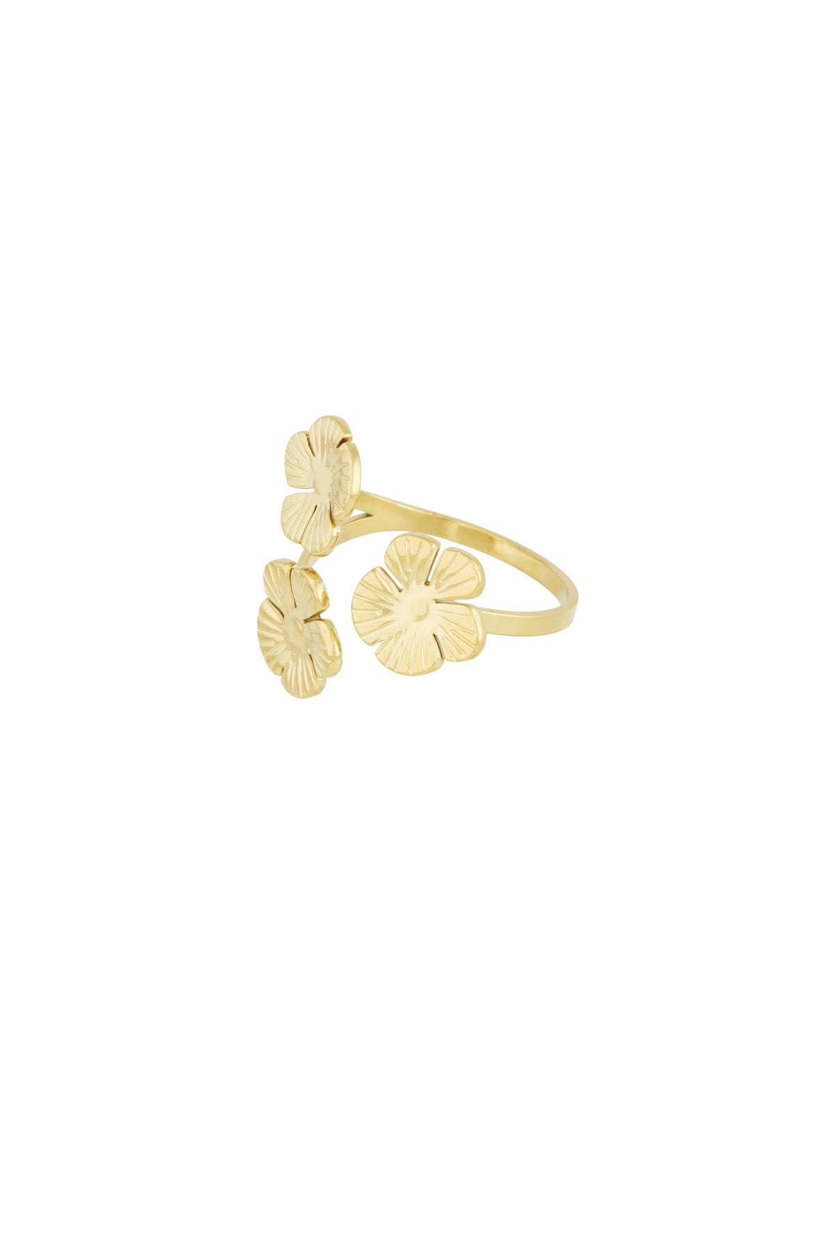 Ring Floral trio - Goud
