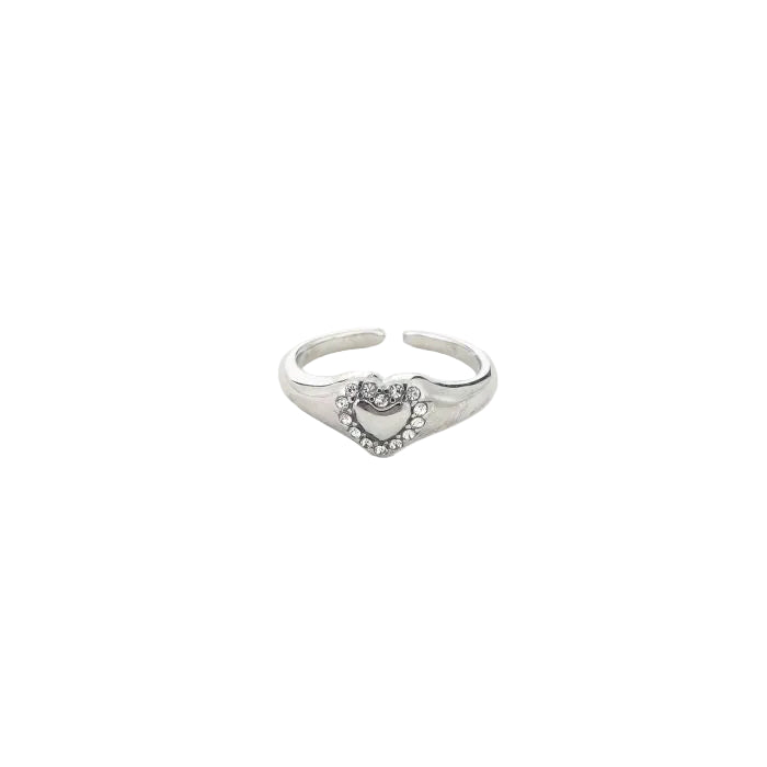 Strass hartjes ring